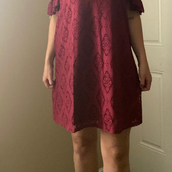 Trixxi Womens Short Sleeve Red Dress Size XL - Picture 2 of 4